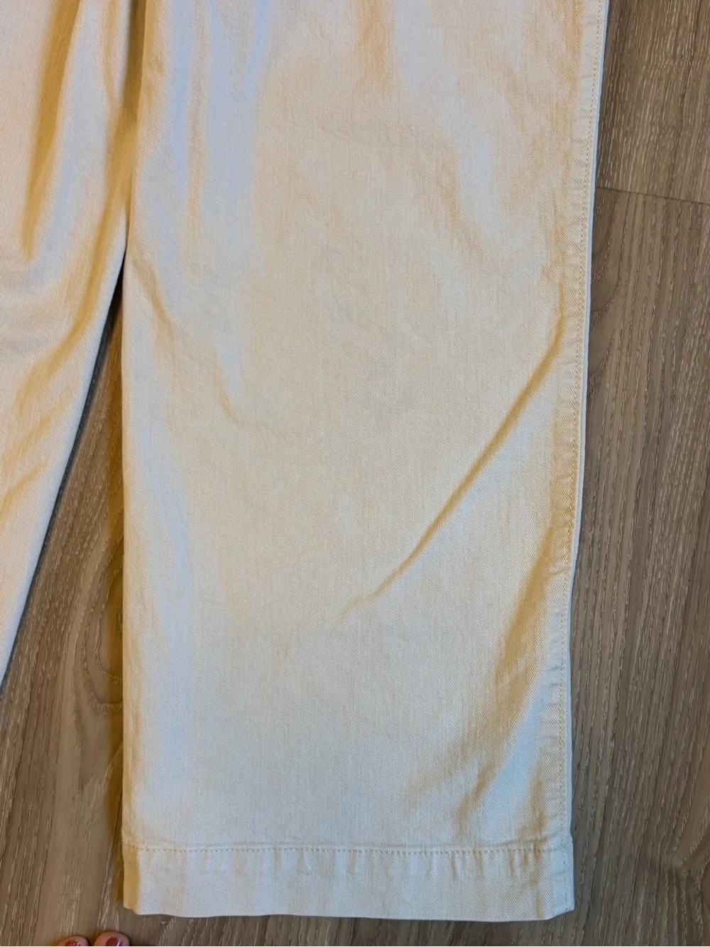 LOFT The Palmer Wide Leg Crop Pants Womens 8 Cream Ivory High Rise